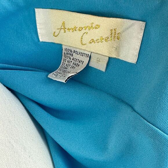 Antonio Castelli Vintage Blue Open Back Midi New With Tags Size 8 - Picture 6 of 6